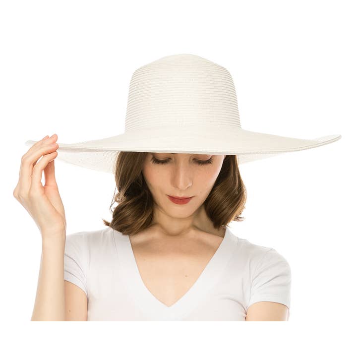 DNMC - Wholesale Straw Hat - Women's - CLASSIC STRAW SUMMER HAT (6-INCH BRIM) IN 3 COLORS!