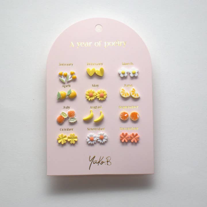 Yuko B - Wholesale Earrings - Kids - Boucles d'oreilles en acier inoxydable pour enfants - Une année de poésie fraîche