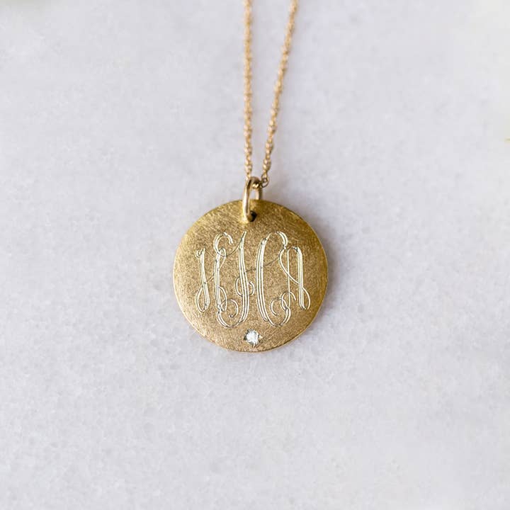 Antik Medium Disc med en Diamant for engroshandel hos Golden Thread