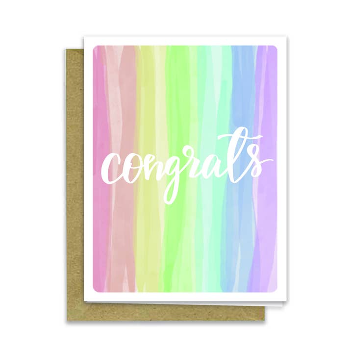 congrats watercolors for wholesale by mavisBLUE paper goods