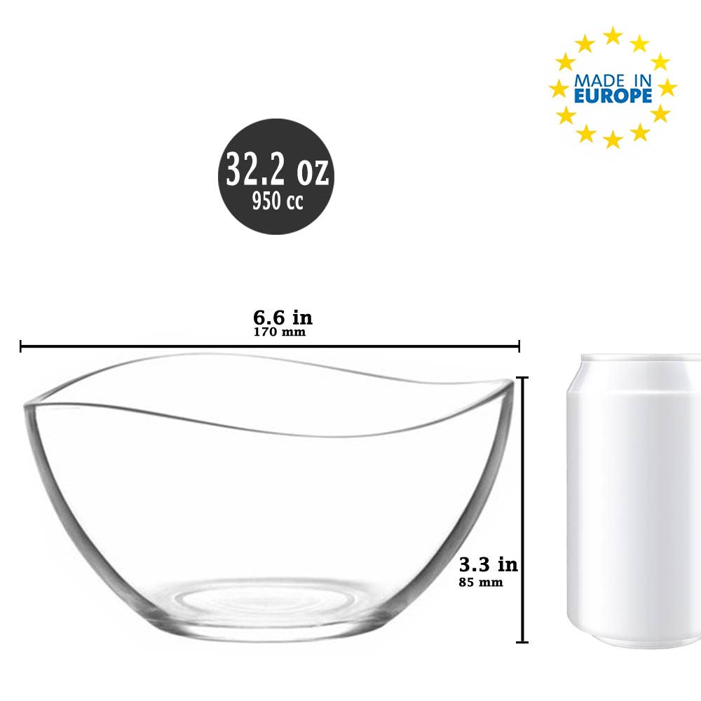 Hakan - Vente Bol - Bols à mélanger en verre Vira, grands bols ronds pour préparation de salades, 32,22