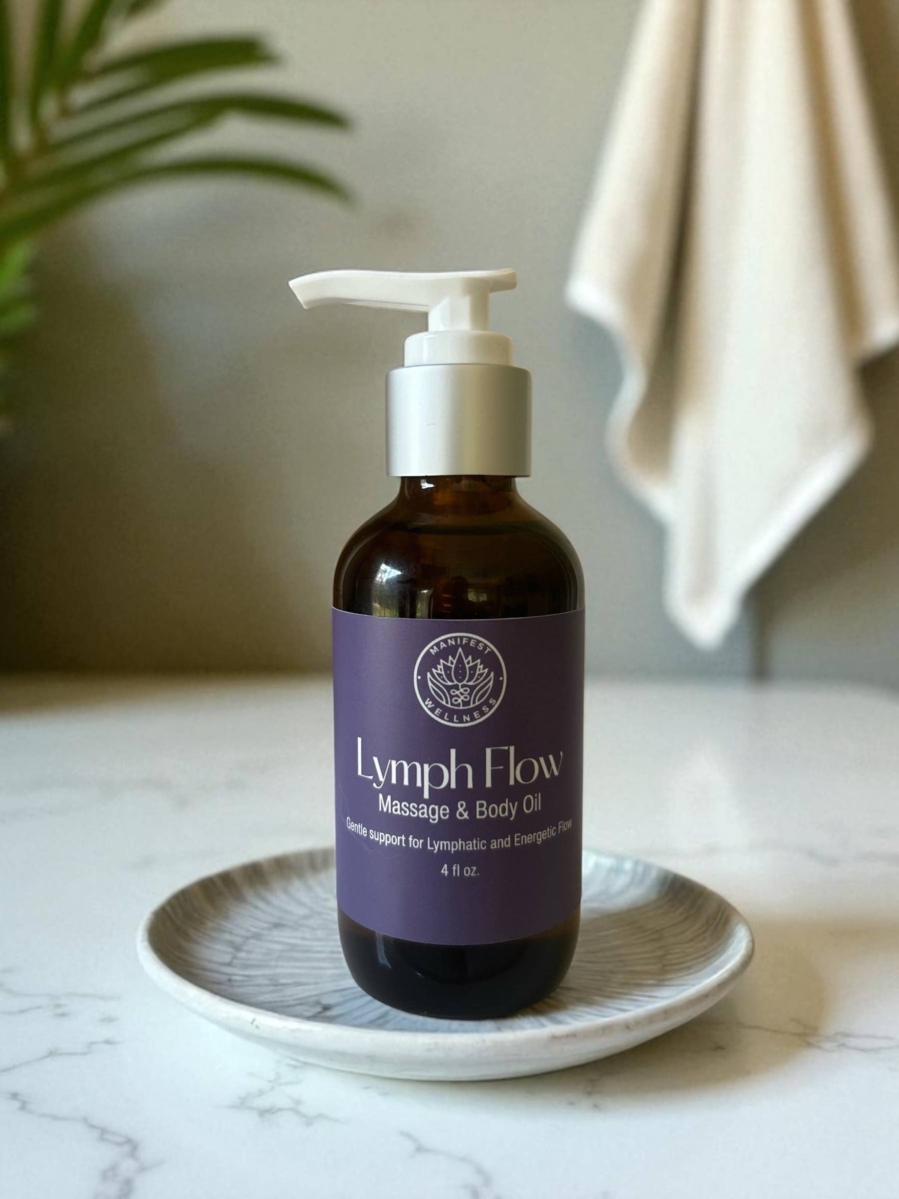 Manifest Wellness - Wholesale Bath/Body Oil - Lymph Flow Herbal Infused Massage & Body Oil 4oz2