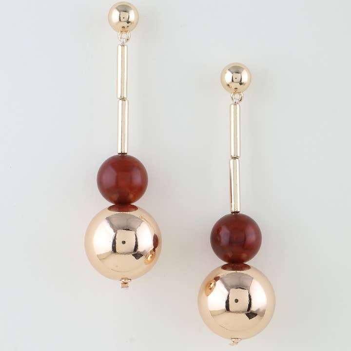 Brincos de Pedra Bicolor em Gota por atacado de 3AM BY H&D ACCESSORIES