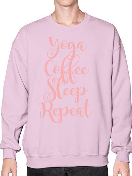 yoga café sommeil répéter 1800# - café - Sweatshirt - Col rond pour la vente par tshirt unlimited