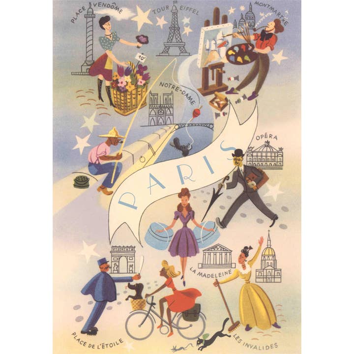 Postkarte PS-251 Paris Reiseplakat für den Großhandel von Found Image Press