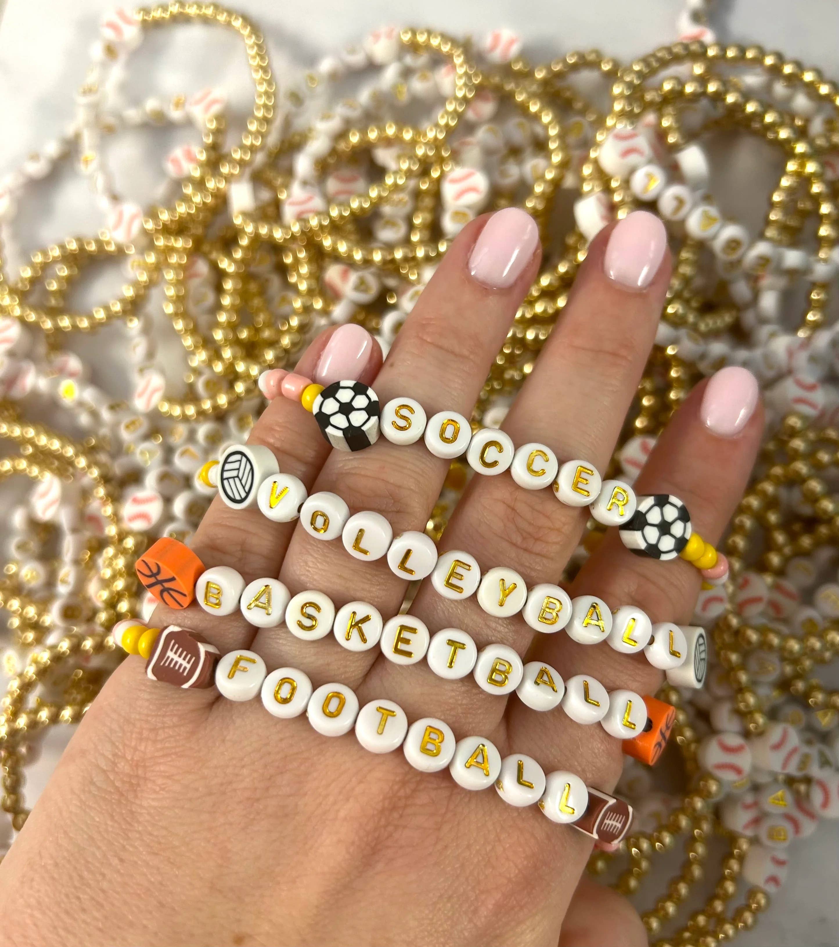 Kate Tuesday Jewelry - Wholesale Beaded Bracelet - ⚽🏈Sports Word Stretchy Bracelets