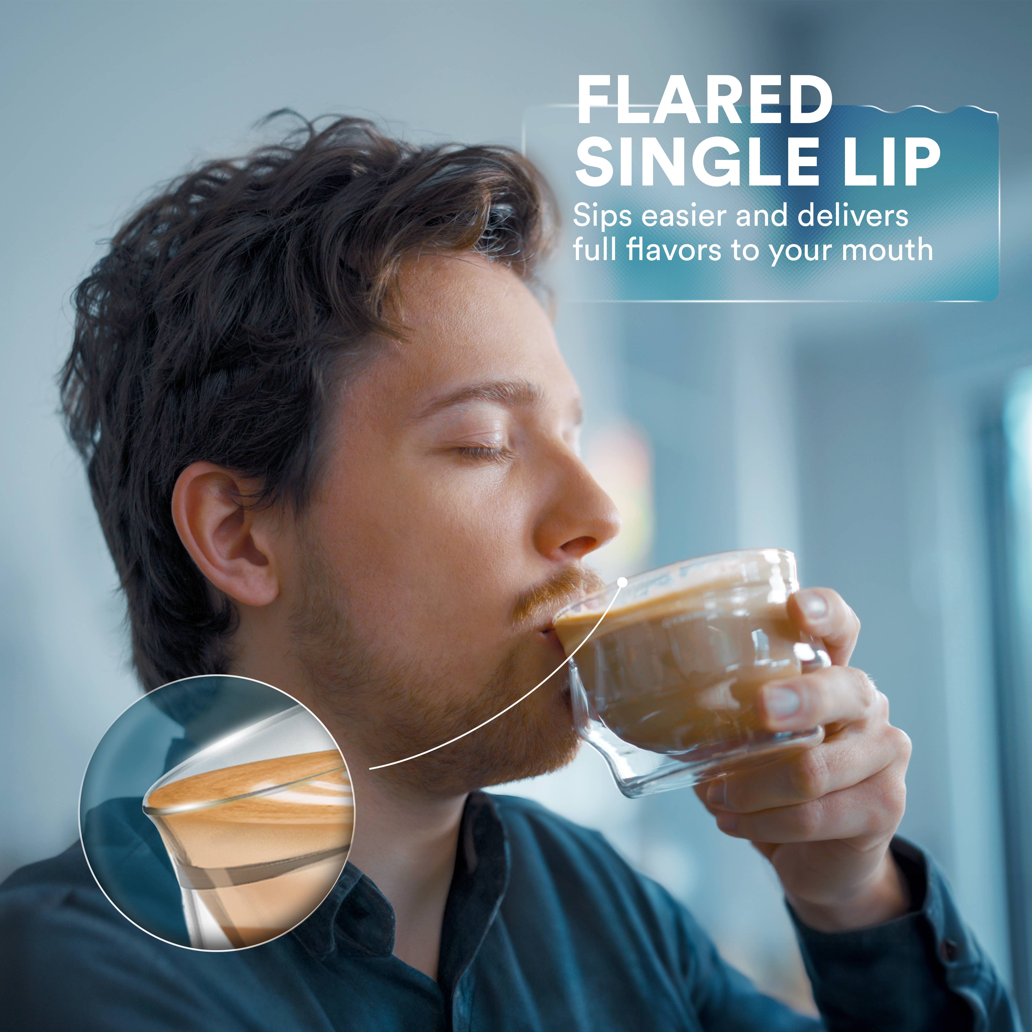 Ovalware - Wholesale Coffee/Tea Cup - Double Wall Latte Master Glass | Clear | 250mL | 8.5oz | Set of 23