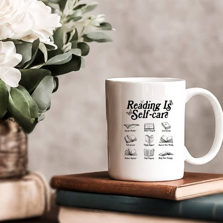 Reading Is Self Care Mug for wholesale by Love On A Shelf