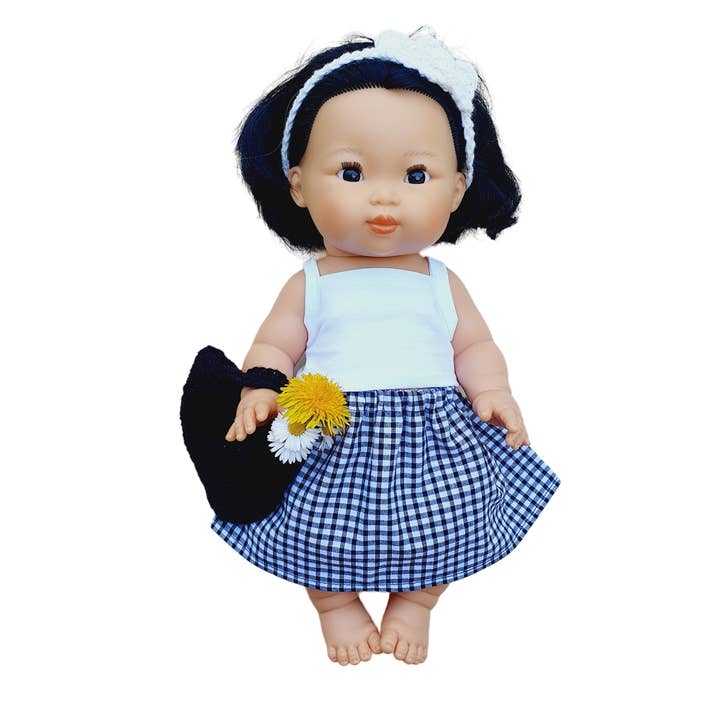 Vichy Black Skirt for wholesale by Maman Poule et Papa Coq