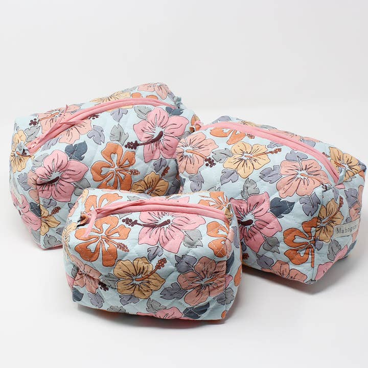 Multi Hibiscus Cosmetic Bag S/3 for wholesale on Faire