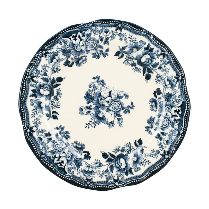 Faustine blue porcelain dinner plate 26cm for wholesale by Novastyl