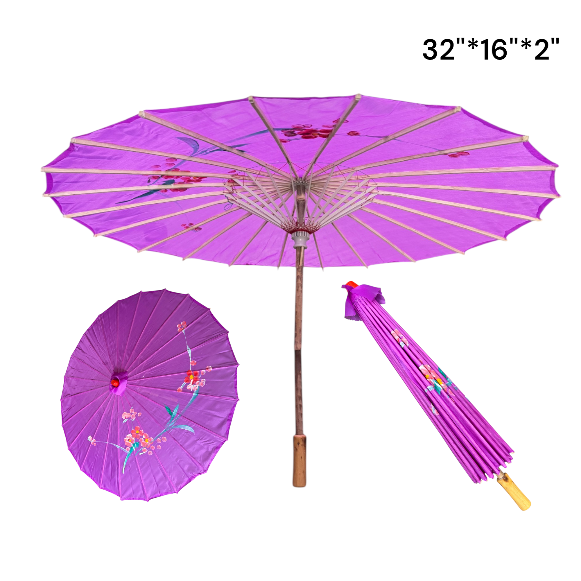 ASSORTED Traditional Floral Sunshade Oilpaper Umbrella UM5044-C (12PC) for wholesale on Faire4