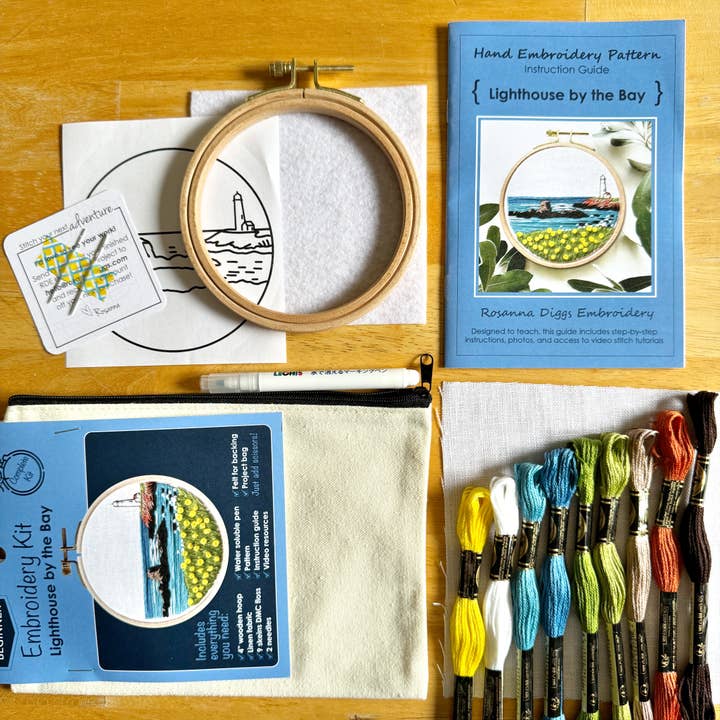 Rosanna Diggs Embroidery - Venta al por mayor Kits de costura - Lighthouse By the Bay kit de bordado a mano moderno3