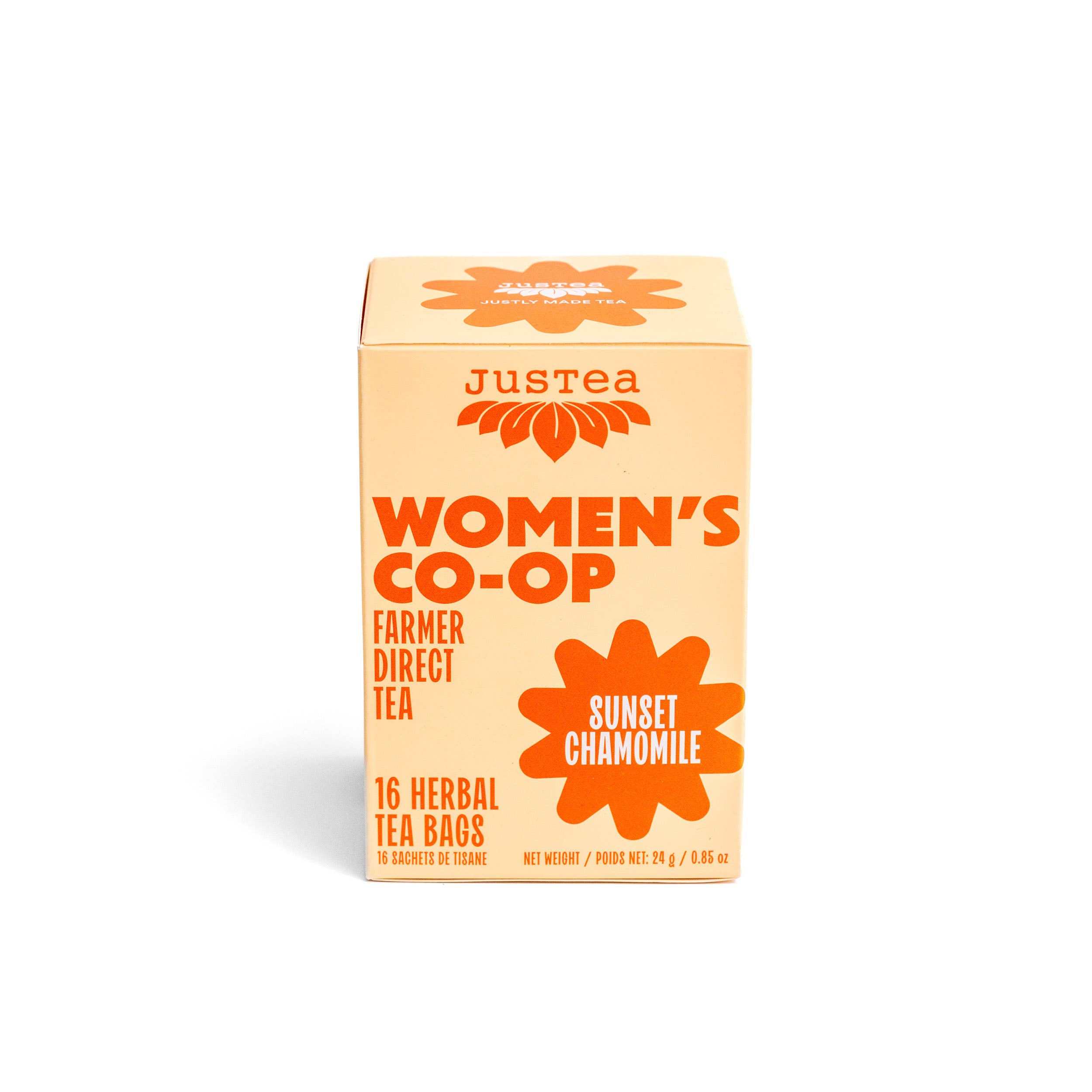 JusTea - Wholesale Tea Bags - Sunset Chamomile Tea Bags - Organic, Fair-Trade, Herbal Tea