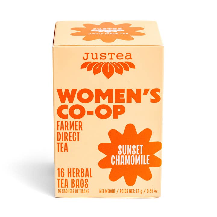 Sunset Chamomile Tea Bags - Organic, Fair-Trade, Herbal Tea for wholesale by JusTea (No Import Fees to USA)