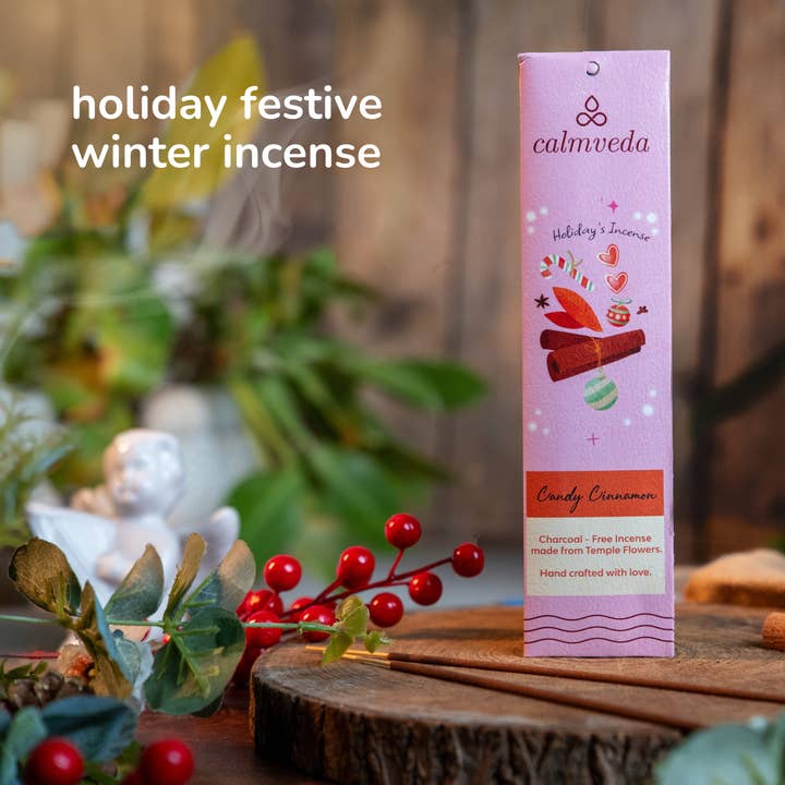 Calmveda Incense & Aromatherapy - Wholesale Incense - Candy Cinnamon Charcoal free Incense Sticks set -10x12 Stick