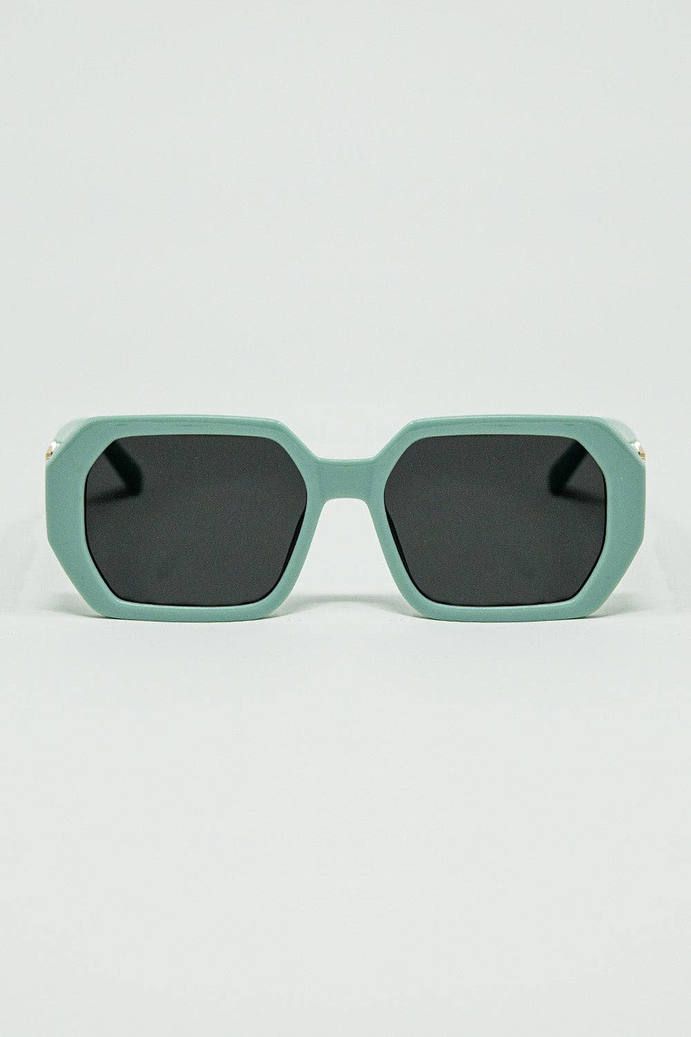 GREEN Diamond-Shaped Sunglasses with light Emerald Lenses for wholesale on Faire0