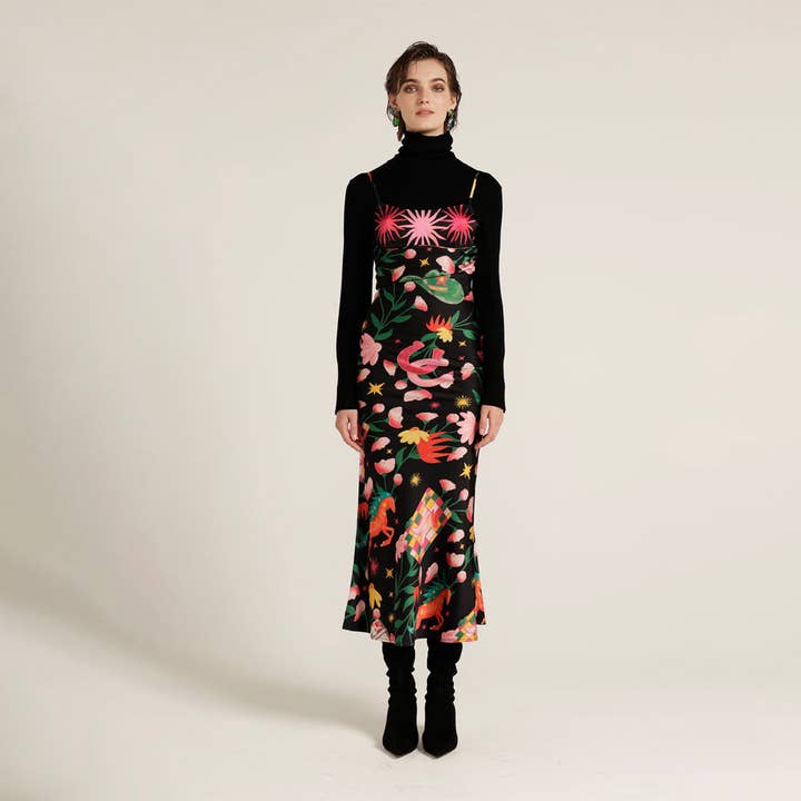 Love, Bonfire the Label - Wholesale Dress - Women's - Wildhorse Saloon Western Print Black Slip Dress6