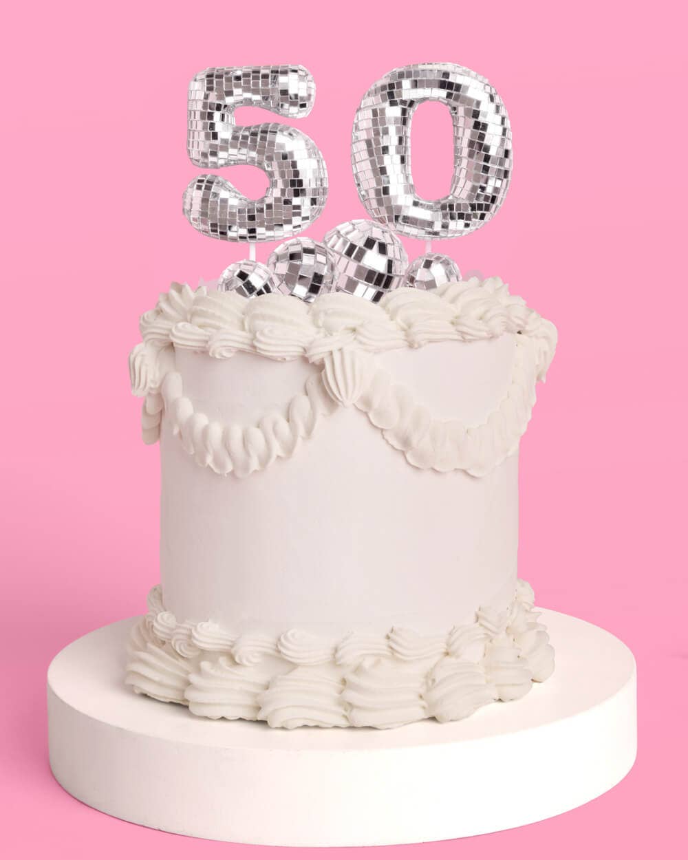 xo, Fetti - Wholesale Cake/Cupcake Topper - 50 Disco Topper - 6 pc mirrored cake toppers5