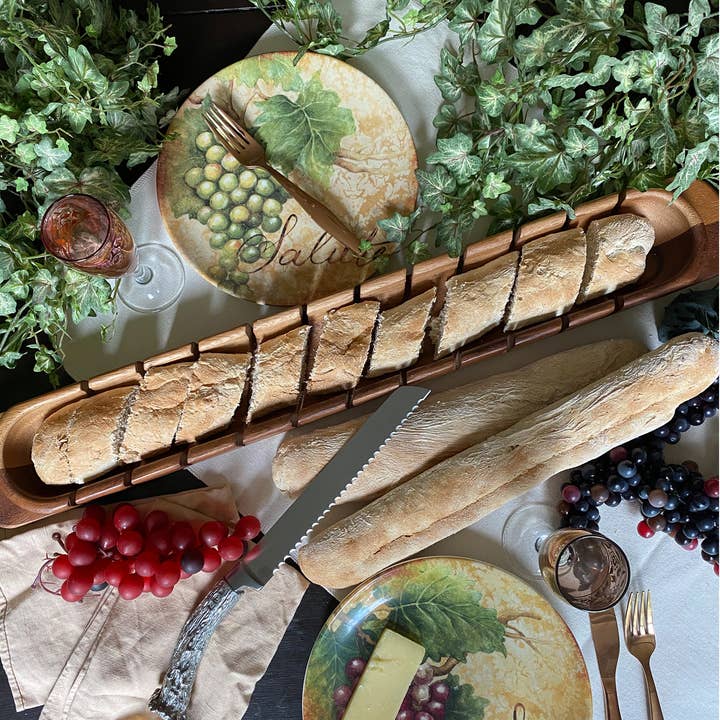 Vagabond House - Vendita all'ingrosso Taglieri - Tagliere per baguette con coltello da pane a corna4