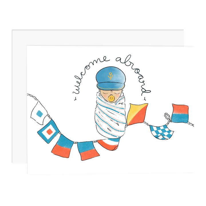 Ramus & Co. - Wholesale Baby Card - Welcome Aboard Greeting Card
