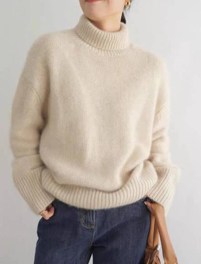 Masyal - Wholesale Knit Sweater - Women's - Cozy Turtleneck Pullover Sweater7