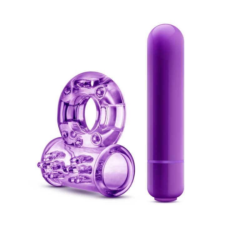 Blush - Wholesale Sex Toy - Play With Me - Couples Play - Vibrating Cock Ring - Purple5