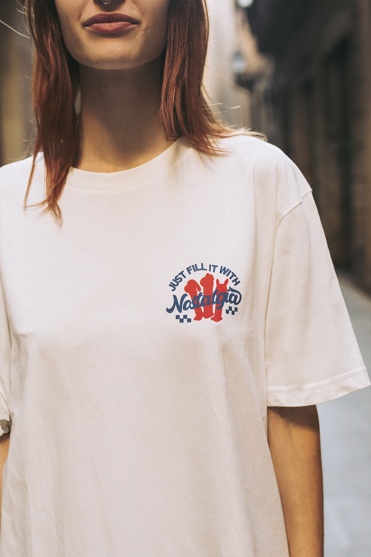 Nostalgic Apparel - Wholesale Screen Printed T-Shirt - Unisex - Fill it with Nostalgia | OffWhite Tee4