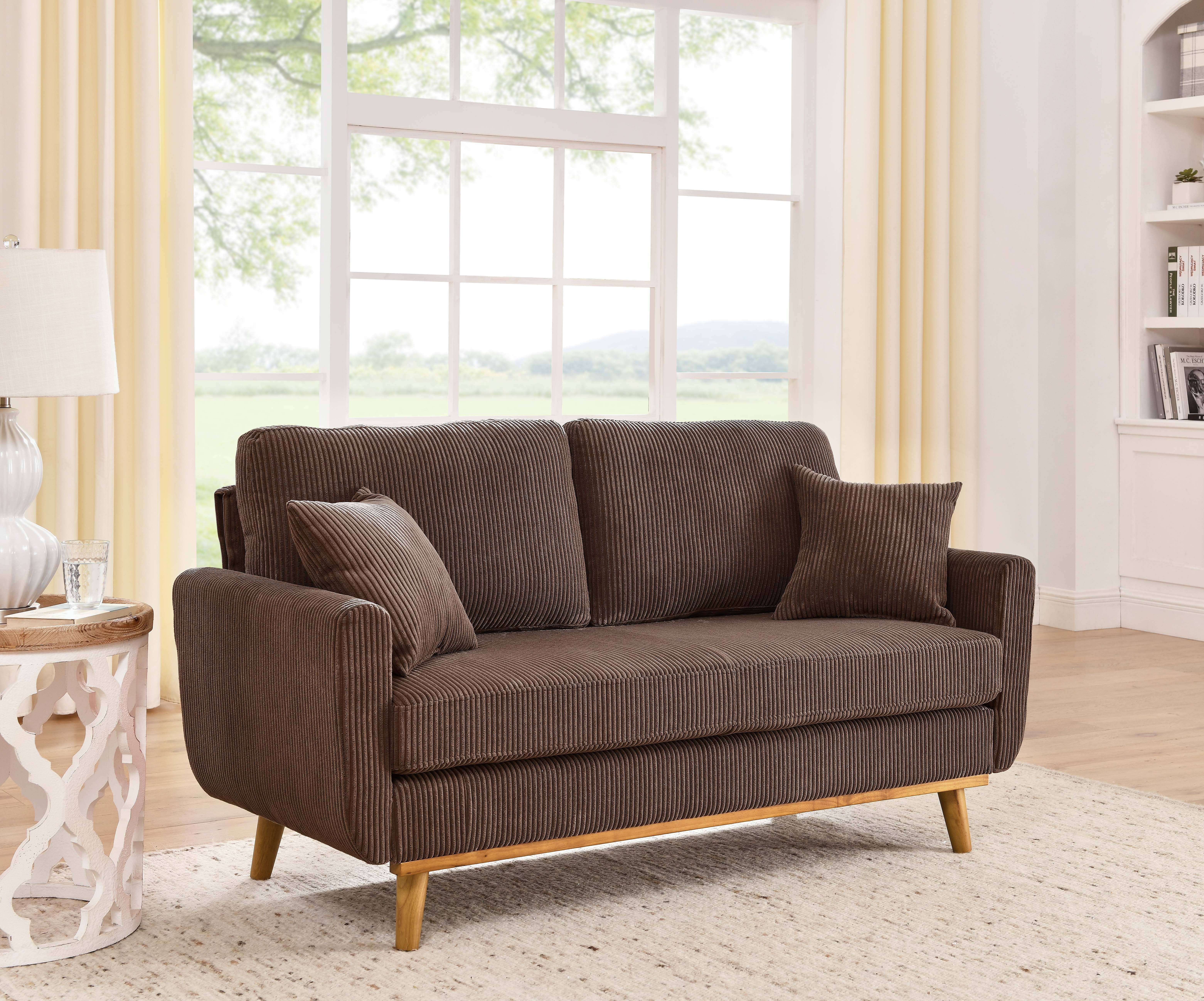39F Inc. - Wholesale Sofa - Asher Mid-Century Corduroy Sofa, 5-Color, 2-Seat4