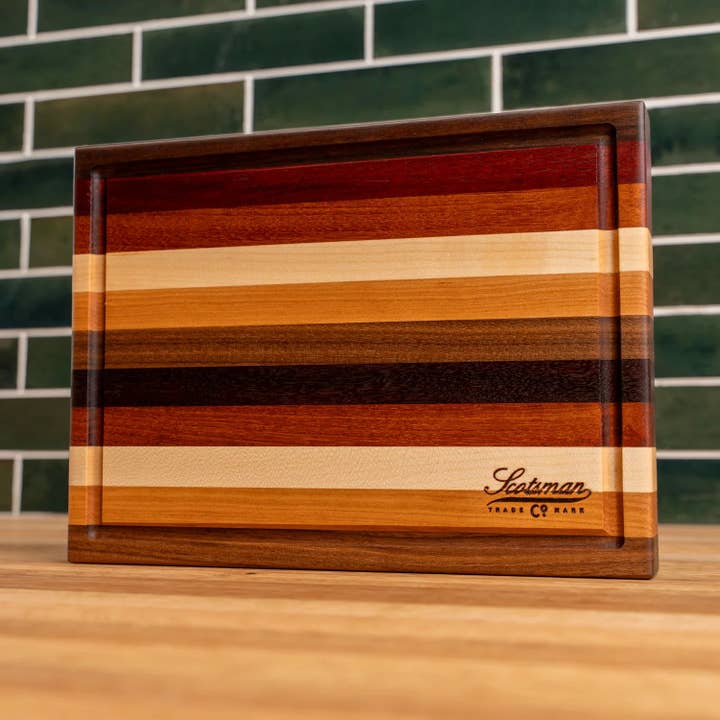 Laurel Mercantile - Wholesale Cutting Board - Striped Butcher Block with Juice Groove2