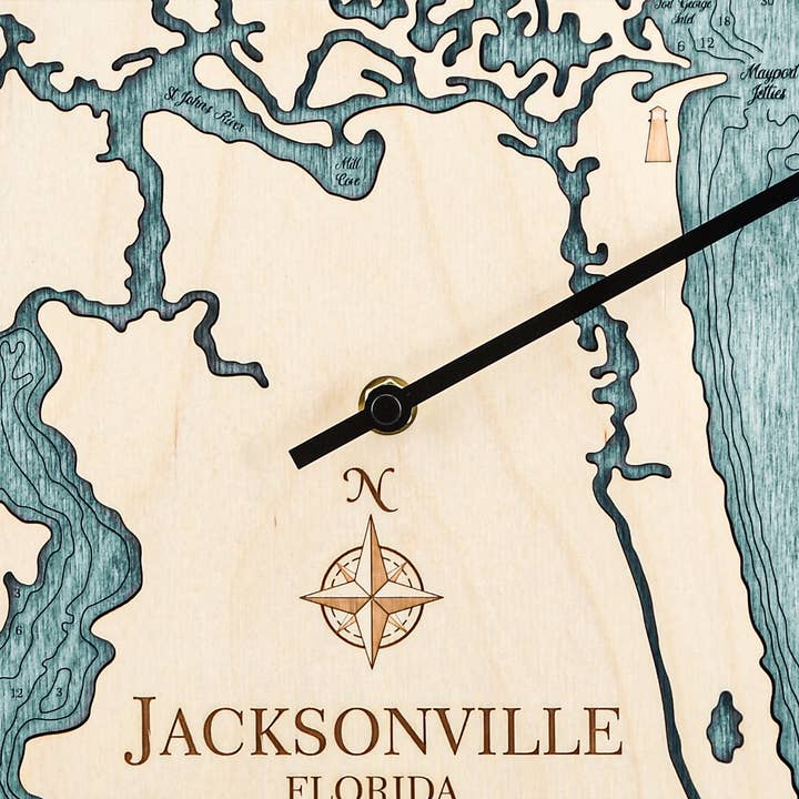 Sea & Soul Nautical Chart Art - Wholesale Wall Clock - Florida East Coast Nautical Chart Tide Clock-Many Locations93