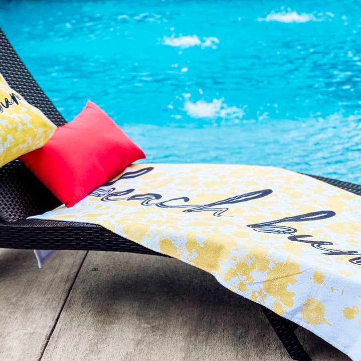 "VACA VIBES" Beach bum beach towel for wholesale by Game Face Team Shop