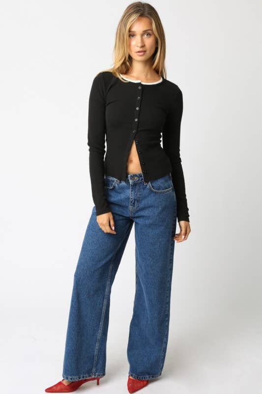 Olivaceous – Engroshandel Skjorte med buttondown – til kvinder – Saige Knap Top4