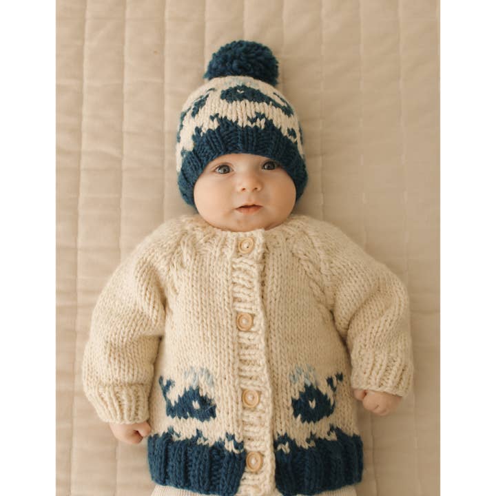 Huggalugs - Wholesale Cardigan - Baby - Whale Cardigan Sweater for Baby & Toddler