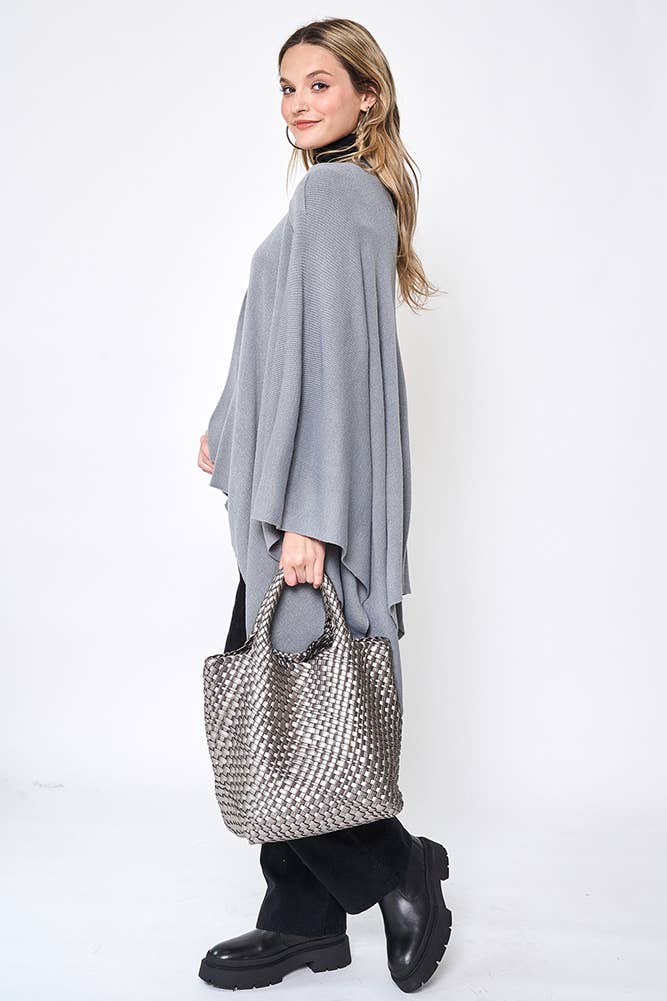 Hana - Venta al por mayor Poncho - Mujer - Ruana sólida con correa para el hombro60