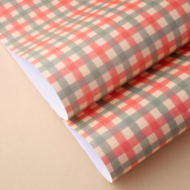 Claire Paul - Wholesale Flat Wrap - Christmas Gingham Wrapping Paper7