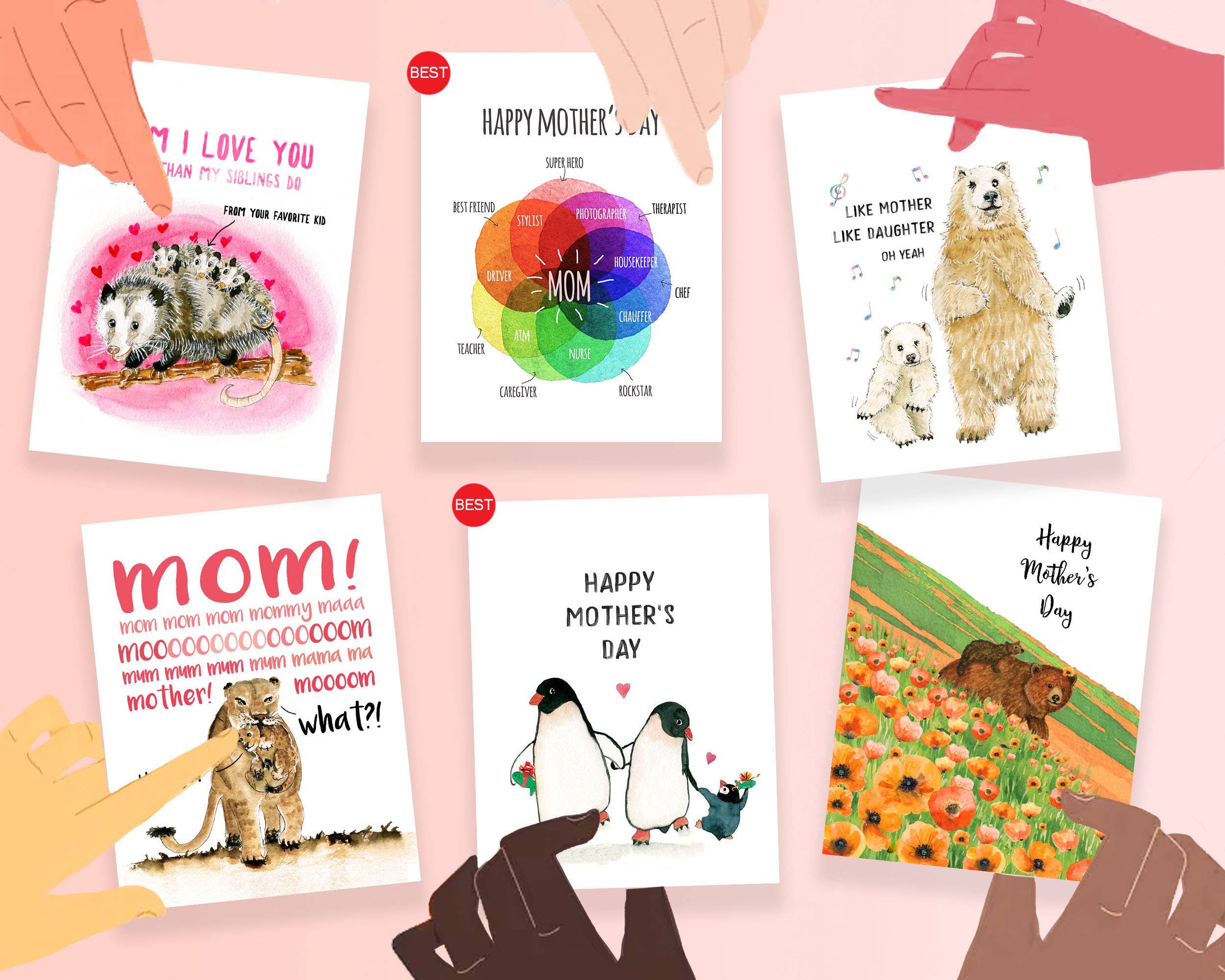 Liyana Studio – Großhandel Muttertagskarten – Mountain Lion Mom — Süße Muttertagskarte6