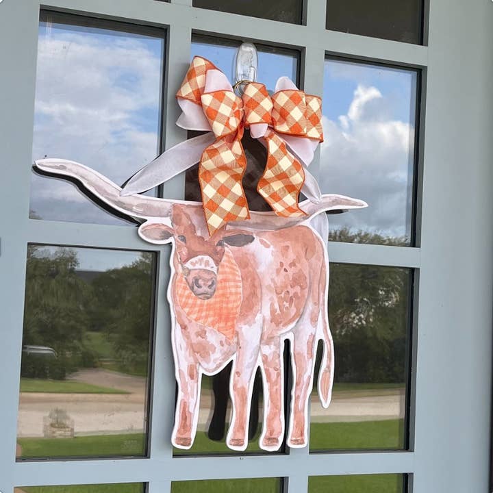 Texas Longhorn- Door Hanger for wholesale by Front Porch Elegance