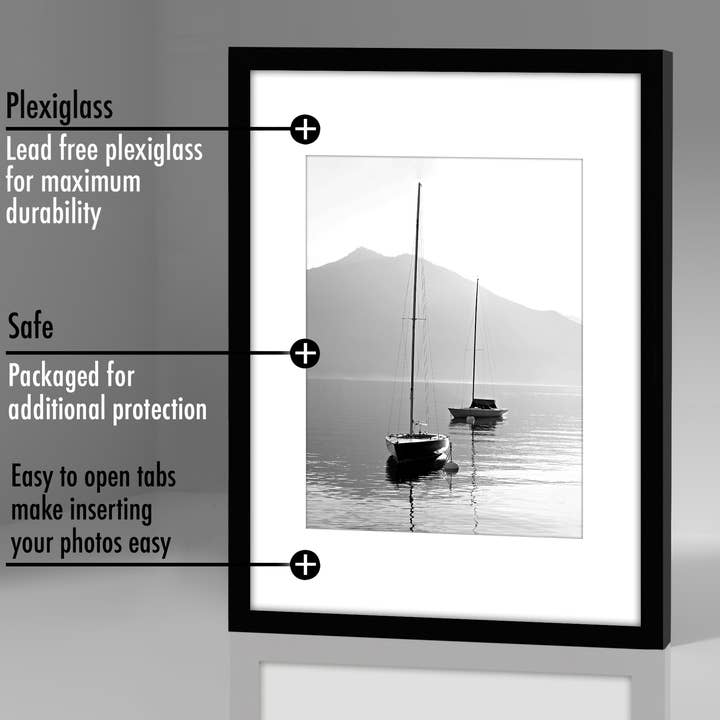 Americanflat - Wholesale Picture Frame - Americanflat Picture Frame with Mat Slim Molding (5 Pack)30