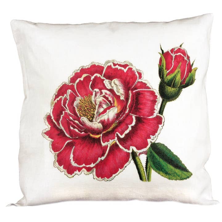 Floral/Nature/ Rose Linen Pillow for wholesale by Ox Bow Decor