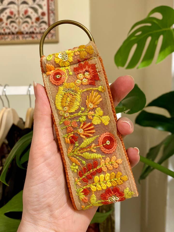 Demeter in Orange fabric keychain ~ gifting for wholesale by Temple of Treasure