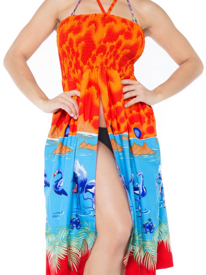 Beachwear Maillot de bain Maillot de bain Cover Up Robe Femme Cape Halte pour la vente par LA LEELA \ HAPPY BAY