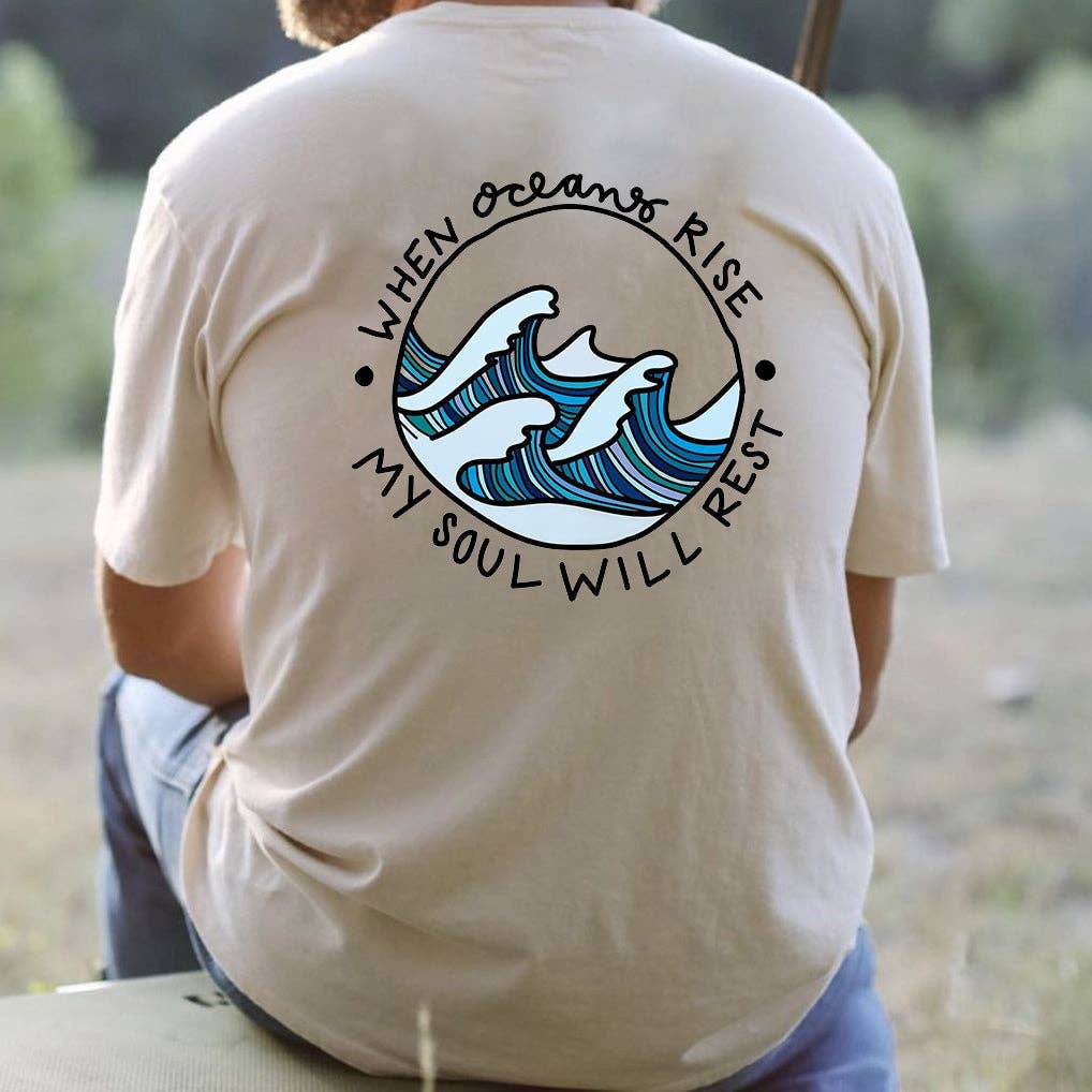 novaxau - Wholesale Screen Printed T-Shirt - Men's - Ocean Wave Surf Lovers Printed Tee Men's Cotton T-shirt5