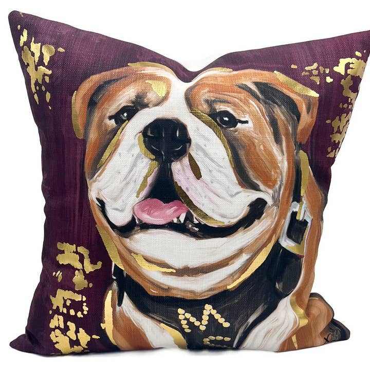 Goudfolie MSU Bully Kussen voor wholesale door Rachel Brooks Design, LLC