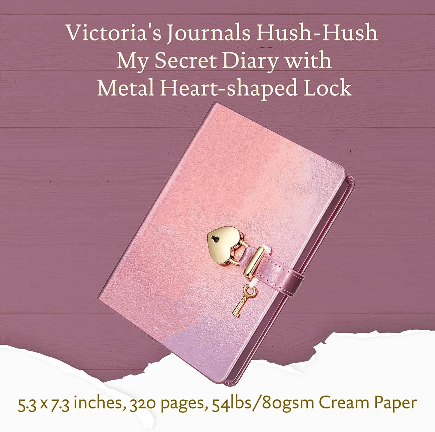 Victoria's Journals - Wholesale Journal/Diary - Kids - Heart Lock Journal for Girls with Key (Metallic Lilac)9