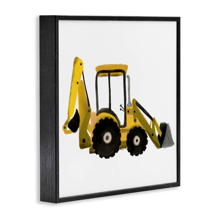 Stupell Industries - Vendita all'ingrosso Decorazione da parete - Bambini e neonati - Arte Incorniciata con Bulldozer Semplice Giallo30