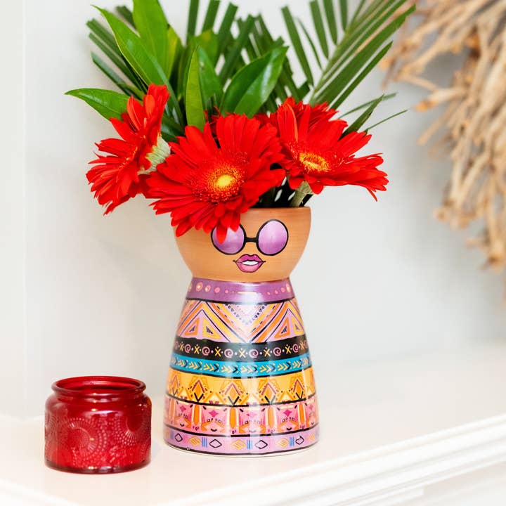 MintAndSoda - Vendita all'ingrosso Vasi - Vaso Face - Tribal - confezione da 121