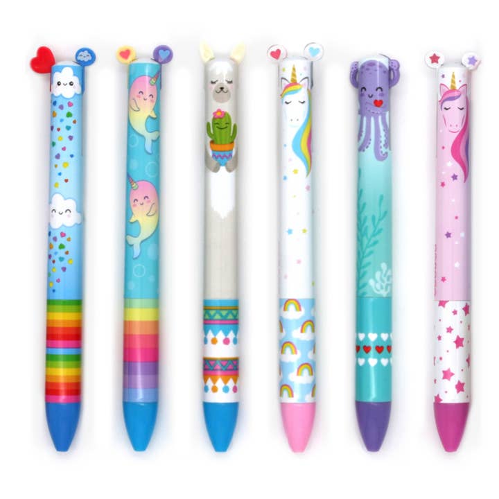 SNIFTY - Wholesale Pen - TWICE AS NICE RAINBOW 2 COLOR CLICK PEN DISPLAY OF 301