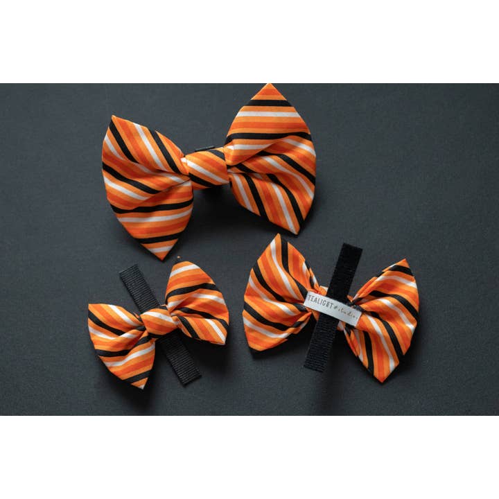 Halloween Stripes Pet Bow for wholesale by Tealight Studios