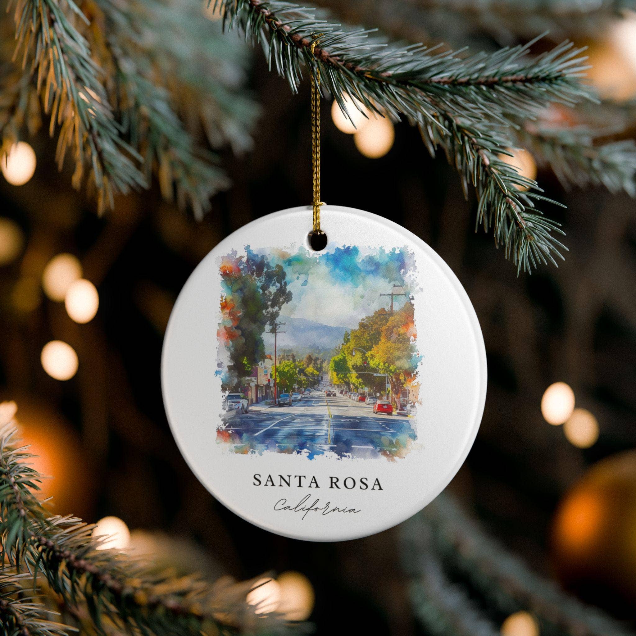 Premium Travel Art - Wholesale Ornament - Santa Rosa Ornament: Unique Santa Rosa Souvenir, Santa Rosa Xmas Decor, and Authentic Santa Rosa California Gift3